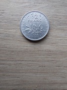 Francja 1/2 franka 1966 stan -II