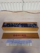 Stara gra DOMINO w drewnianym pudełku 