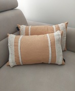 Zestaw 2 szt poduszka dekoracyjna boho musztardowa beżowa  30x50 