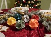 Bombki choinkowe ORIGAMI 8 cm – zestaw 6 szt. metalik, nietłukące