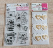 scrapbooking: stemple + naklejki walentynki, ślub, serce