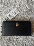 Nowy portfel US Polo Assn czarny ze złotymi elementami