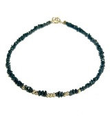 Bransoletka Surowy Czarny Diament Kuleczki złoto 585 diamentowane