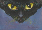 KONCZALSKI obraz akryl KOT bajka KOCIE OCZY kotek