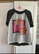 Szary t-shirt damski bluzka z krótkim rękawem r. L 40 wiskoza