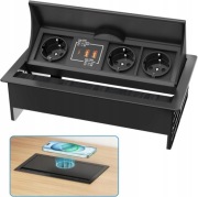 Chowana listwa zasilająca 3 gniazdka + USB-C PD 20 W + 2x USB-A + indukcja