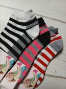 Skarpetki dziecięce 3 pary w paski stopki r.31-35