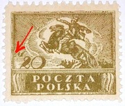 Usterka druku. Znaczek Fi 101b. Czysty.