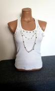 Ozdobny Biały Top Glamour AWSARRE rozm S/M