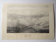 Warszawa widok znad Pragi z balonu rycina Lerue Cegliński 1853