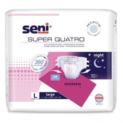 Seni Super Quatro pieluchomajtki dla dorosłych zapinane na rzepy L,10 szt.