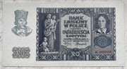 Banknot Polska Okupacja Niemiecka 20 złotych 1940 r. Seria K Stan I/II+ AU+