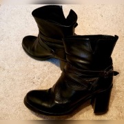 Czarne Skórzane botki Badura_rozmiar 40_obcas 9cm