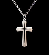 Naszyjnik Ankier 50 cm 2 mm Stal Szlachetna + Krzyżyk