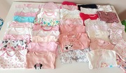 mega paka ubranek dla dziewczynki 0-3-6mies 56 62 68cm body pajacyki