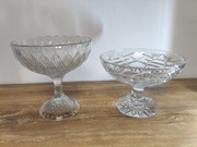 Zestaw 2 szklanych pater Vintage PRL – Huta Ząbkowice / Zawiercie