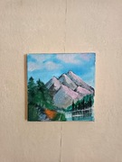 Obraz akrylowy " Wschód Gór ", 20x20 