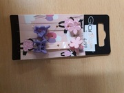 spinki dla dziecka żabki kwiatki dla dziewczynki różowe i fioletowe 4szt.