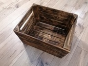 Skrzynka drewniana jedynka doniczka donica 50x40x30 opalana półka ozdobna