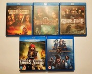 Pirates of the Caribbean 1,2,3,4,5 kolekcja filmów Blu-ray ANG wyd. UK