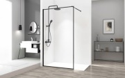 Ścianka prysznicowa 70 cm z czarnym profilem Bler