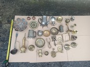 Wyroby z mosiądzu, mosiądz, stare, prl, vintage, naczynia 