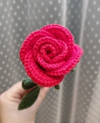 Róża kwiat wykonany szydełkiem wys. ok. 29 cm