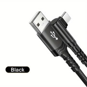 Kabel USB-C kątowy 90° szybkie ładowanie, nylonowy oplot