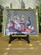 Owoce na lustrze – obraz vintage 26 x 21 cm