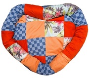 Legowisko dla psa patchwork kształt serca