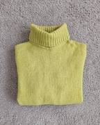 Gruby golf męski Zara żółty limonkowy wełna/nylon, rozm. M