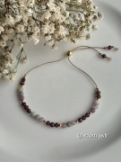 Bransoletka na sznurku jedwabnyn Kamień urodzinowy Stycznia Granat 