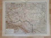 Stara mapa z Atlasu z 1906 roku, Królestwo Polskie, Galicja