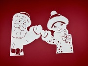 Mikołaj Dekoracja na okno Przedszkole Zima A3