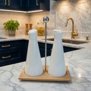 Elegancki Zestaw do Oliwy i Octu Altom Design Regular – Porcelana & Bambus