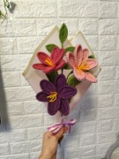 Bukiet kwiatów z włóczki