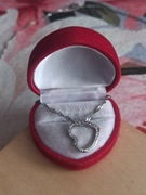 Piękny łańcuszek serce naszyjnik serduszko stal kolor srebrny cudo okazja