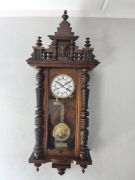 455 Zegar wiszący mechaniczny Mauthe Adler-Gong antyk
