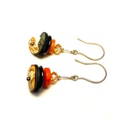 Fiolekart - Kolczyki, biżuteria artystyczna / koral, Swarovski...