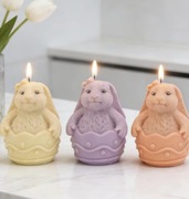 KRÓLIK DZIEWCZYNKA w Pół Jajku Wielkanoc forma 10.2*7.7 do Odlewów Świec 