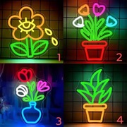 NEON KWIATY LAMPKA LED USB DO OGRODU NA BALKON DOMU DEKORACJA ŚCIENNA 