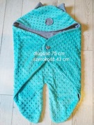 Śpiwór otulacz kocyk z kapturem minky do nosidełka