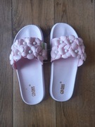 Różowe klapki damskie kwiatuszki rozmiar 38
