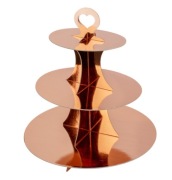 2x Stojak Patera na Ciasto Babeczki 3-poziomowy Karton Złota Miedź