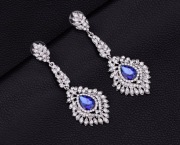KOLCZYKI DIAMENTOWE CYRKONIE, Blue