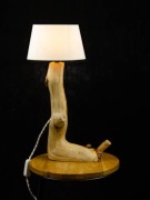 Lampka z drewna nocna boho skandi