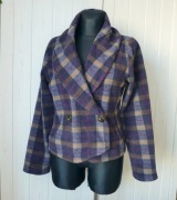 Marks & Spencer wiosenna krótka kurtka w kratę M L