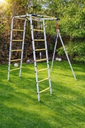 Plac zabaw do ogrodu, drabinki, drążek do podciągania, kółka gimnastyczne