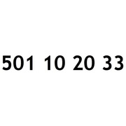 ZŁOTY NUMER 501 10 20 33