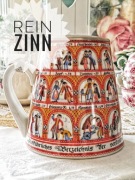 Kolekcjonerski porcelana kufel do piwa Rein Zinn z deklem 